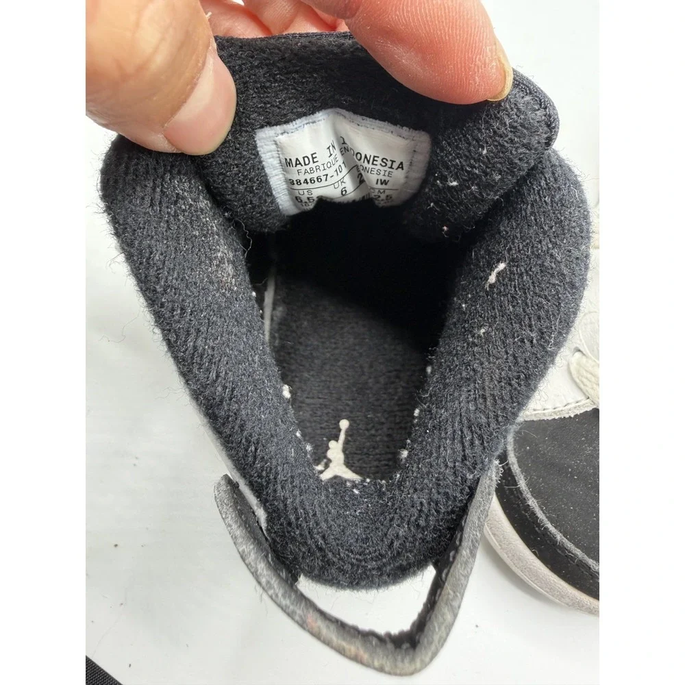 Jordan 6 Retro Oreo 384667-101 Toddler White/Black Size 6.5C